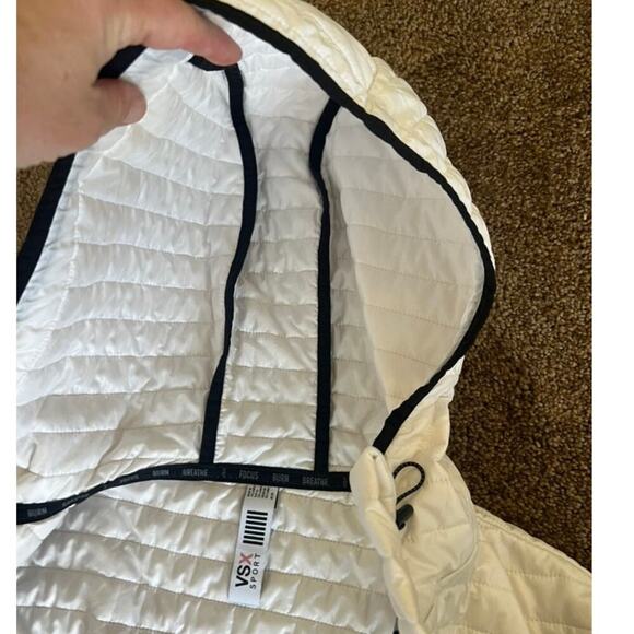 EUC Victorias Secret Sport jacket soft sleevs black white zip up hoodie VS sz XS - Picture 5 of 7